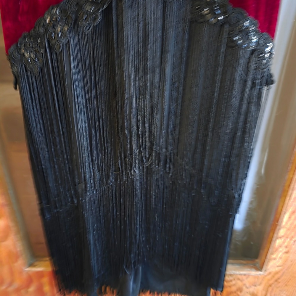 Dreamgirl vtg Flapper Dress Med Burgundy Velvet Beaded Fringe 1920s Great Gatsby - Picture 8 of 14